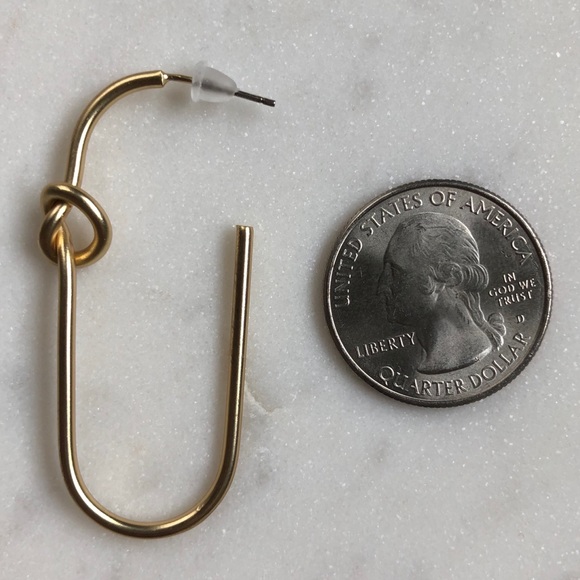 Knotted U Shaped Hoop Earrings - Picture 5 of 6